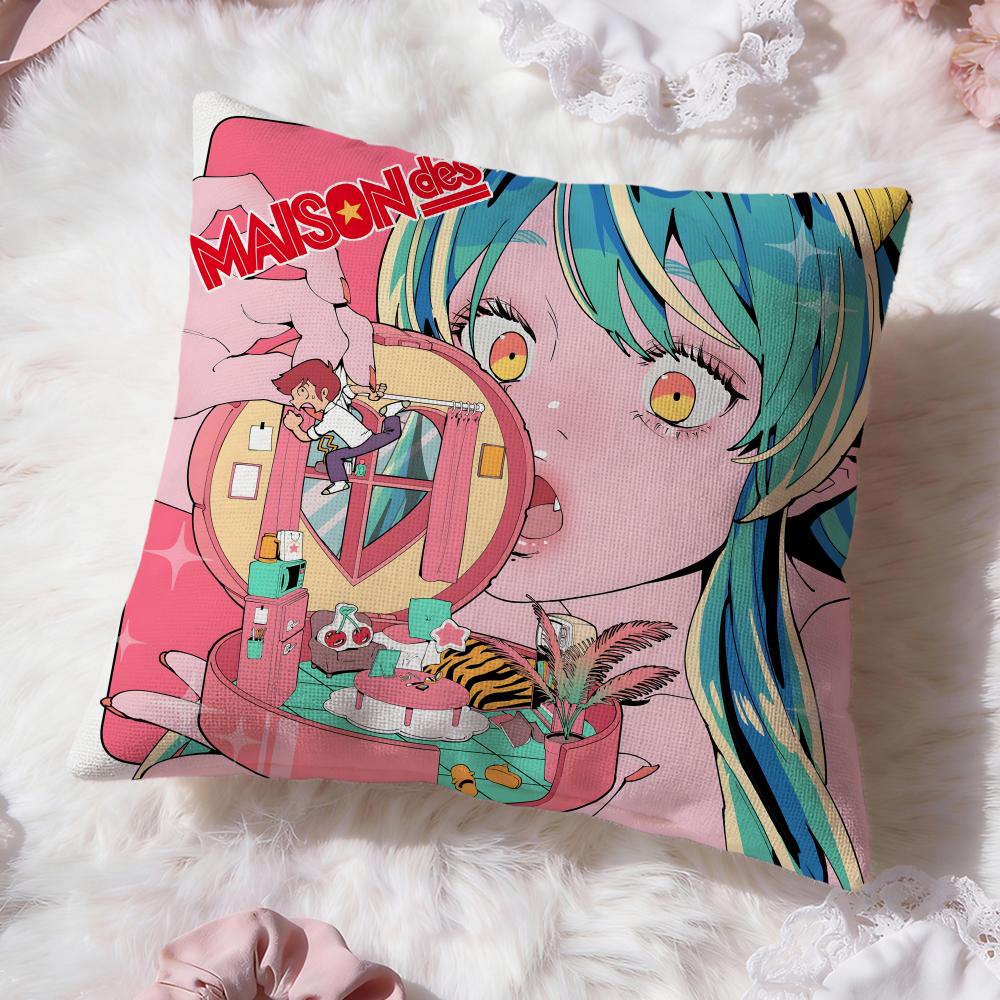 

cute anime u-Urusei Yatsura Cushion Cover Premium Comfort Reversible Pillow Cove -Two in One Design for Any Room & Car Interior 30cmx30cm