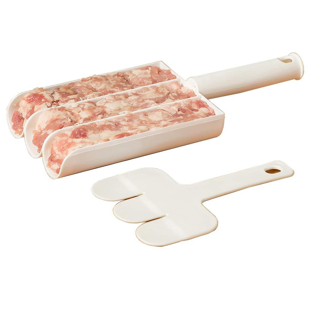 

Набор для приготовления фрикаделек для кухни, форма для приготовления шариков из говяжьего мяса, ложка, инструменты для мяса, тройная форма для приготовления фрикаделек, кухонные гаджеты белый