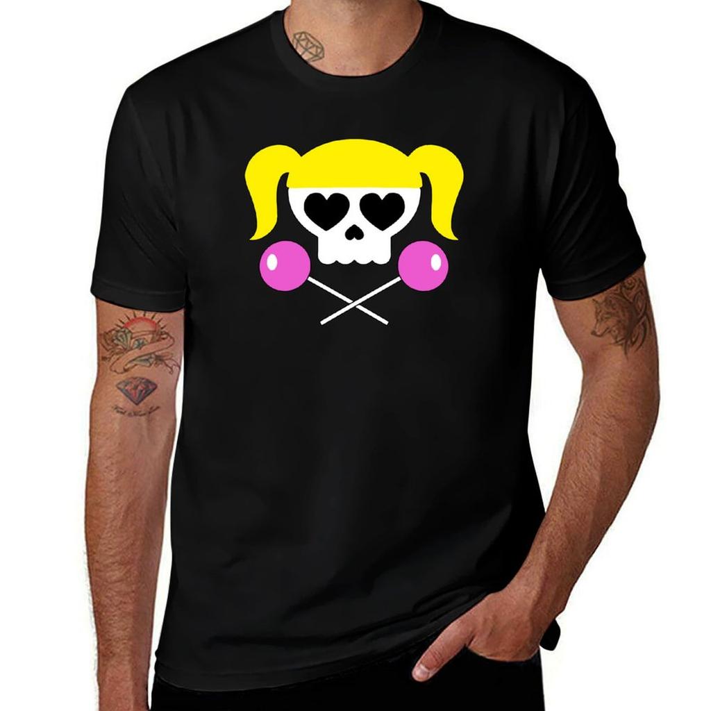 Lollipop Chainsaw She Skull Tshirt Independence Day Short Sleeve Tshirt