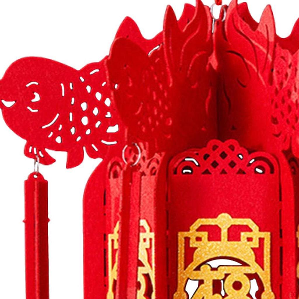 Year Hanging Lantern Decoration 3D Decorative Traditional for Holiday Indoor Outdoor Hotel