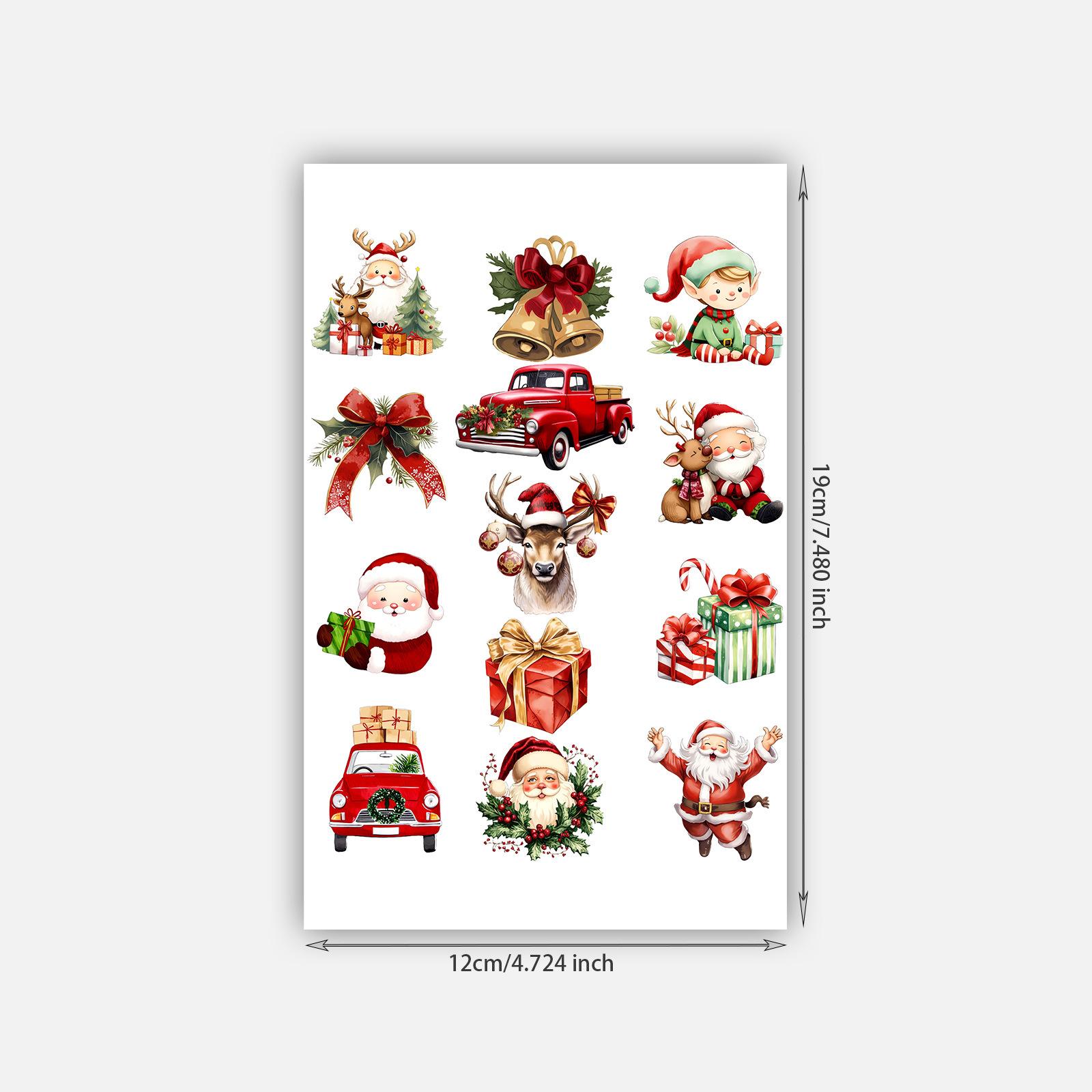 Tattoo Stickers Waterproof Female Long-Lasting Sexy Christmas Tattoo Stickers Santa Elk Tattoo Stickers 12*19