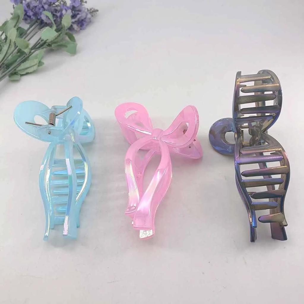 1/6 PCS Ponytail Acrylic Hair Claw Grab Bow Large Hair Clip Hollow Square Hairpins Barrettes for Women Girls Hair Accessories