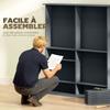 CD/DVD Storage Unit, 16 Compartments, 12 Shelves, 720 CDs, Grey