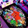 Game Rainbow Friends Print Rug, Washable Floor Carpet, For Entryway Dorm Laundry Room Office Study, Home Decor Birthday Christmas Gift