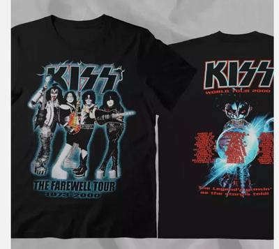 Vintage KISS The Farewell Tour 2000 Retro Black Double Sided T-Shirt Unisex T-Shirt