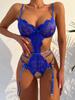 New Erotic Lingerie Sexy Lace See Thru Bra Floral Embroidery Bodysuit Sexy Outfits Teddy Women Porn Ribbon Underwear Set Garters