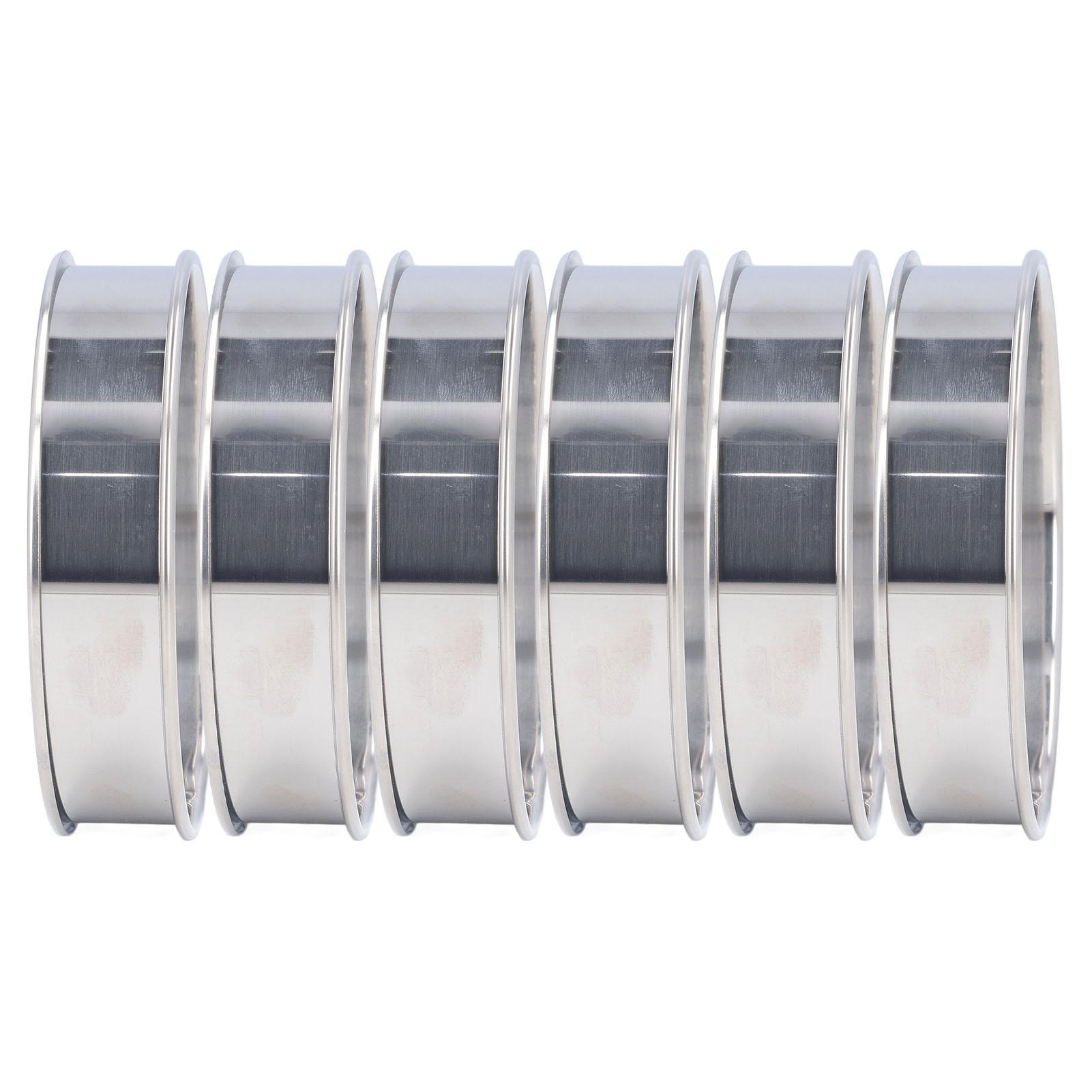 

6 PCS Crumpet Rings Double Volume Easy Demoulding DIY Stainless Steel English Muffin Rings for Home Food Making Tool 8cm / 3.1in