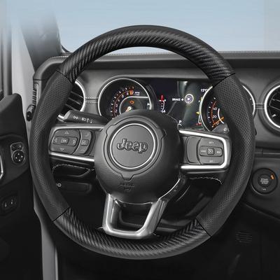 Applicable à la housse de volant texture fibre de carbone Jeep, Compass, Rebel, Wrangler, JK, JL, accessoires de housse de volant