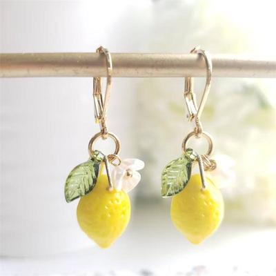 Personalized Lemon Earrings With Long Tassel Summer Fruit Dangle Earrings Versatile Bohemian Jewelry Gift For Women