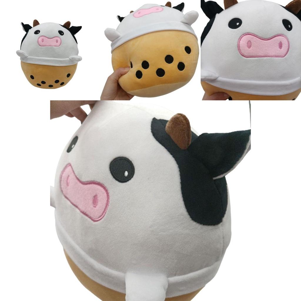 Cute And Cuddly Pearl Milk Tea Cow Plush Toy And Pillow