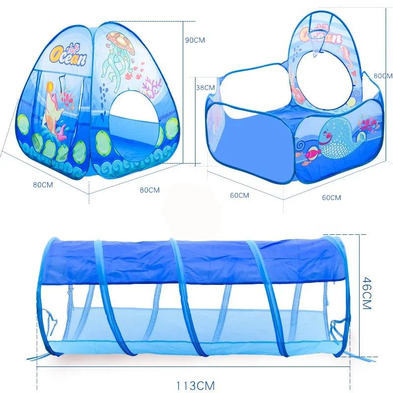 Portable 3 In 1 Kid Play Set Tent Ball Pit Crawling Tunnel Children Ball Pool Baby Balloon Playpen Yard Room Playground Gift Toy