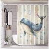 Cartoon Whale Digital Print Shower Curtain – Polyester, No-Punching Partition for Bathroom