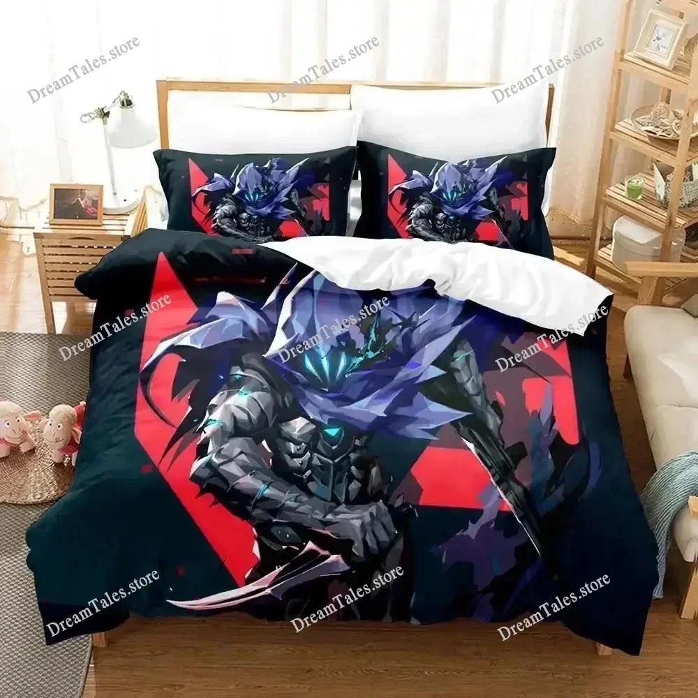 Jett Valorant Bedding Set Single Twin Full Queen King Size Bed Set Adult Kid Bedroom Duvet Cover Sets 2D Print Game Bed Sheet741