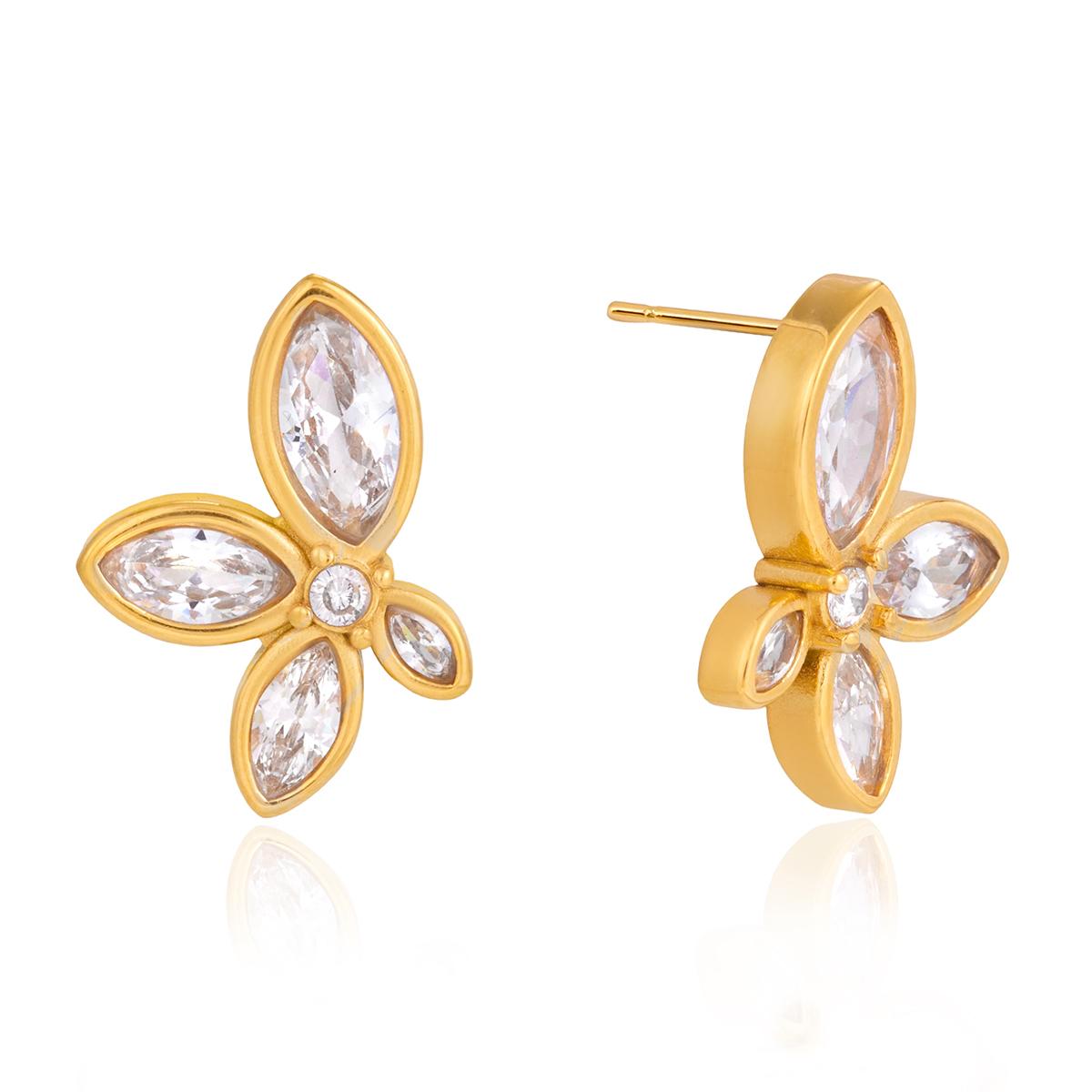 

Yori High Quality Stainless Steel Shiny Cubic Zirconia Earrings for Women Stainless Steel Arrivals Chic Jewelry Wholesale