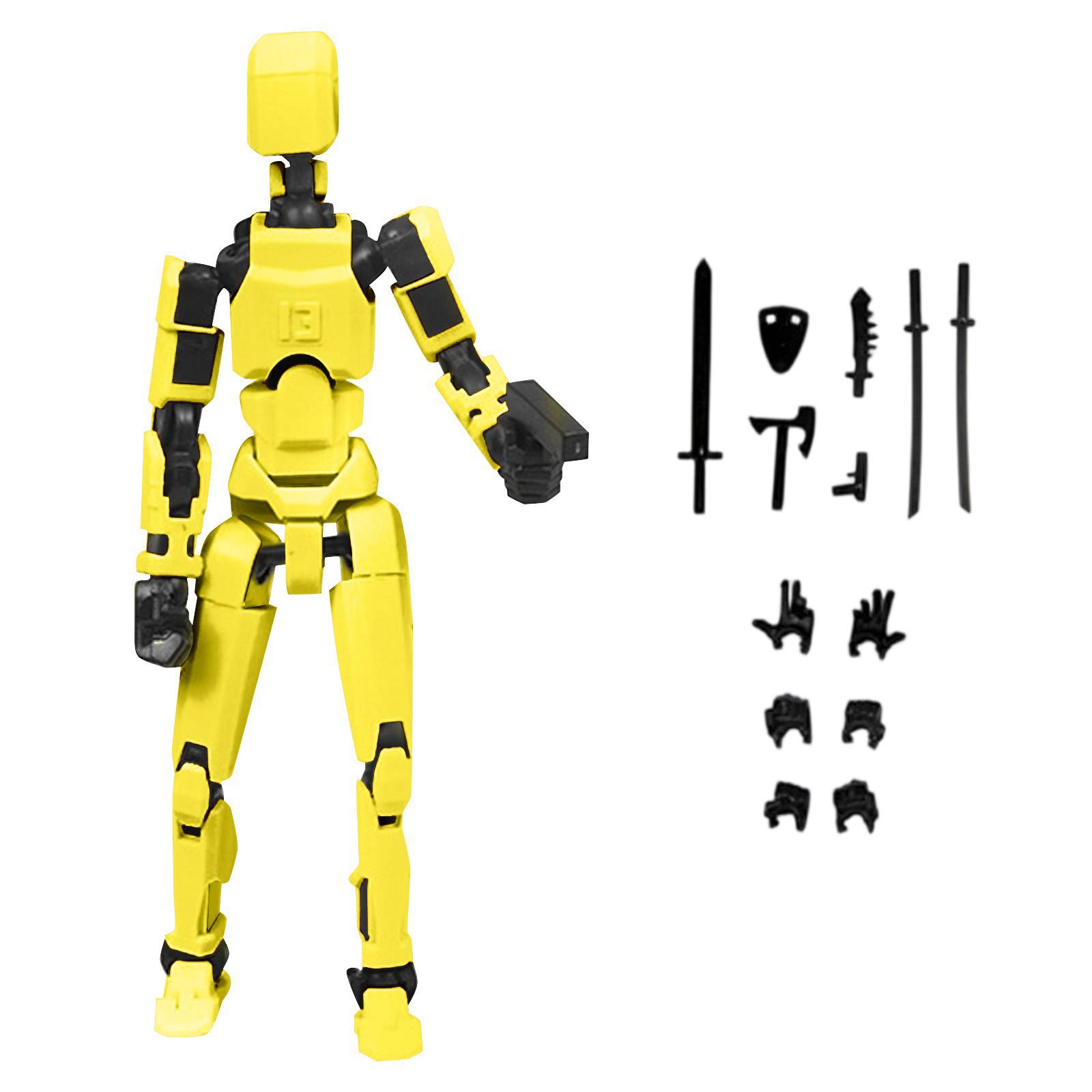 

Doll 13-joint Movable 3D Printed Doll Toy 3rd Generation Dummy Doll DIY Full Body Decompression One Size жовтий