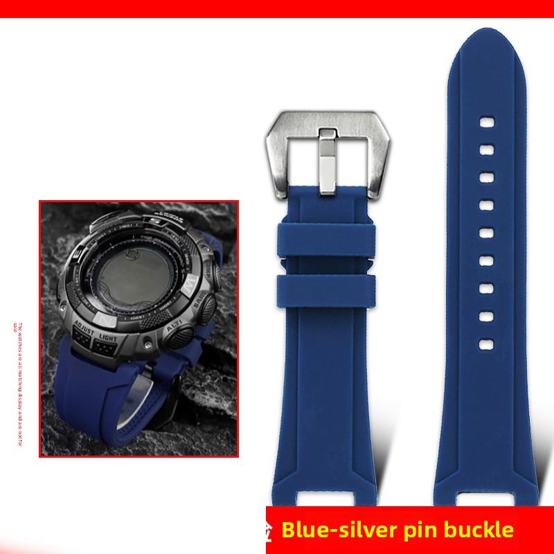 Lightweight Titanium Strap For Casio Watch Protrek PRG-240 PRG-130Y PRW-1500 Concave End Metal Bracelet Men Silicone Rubber Band