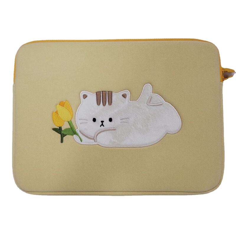 Li Shen Tulip Cat Laptop Tablet Sleeve