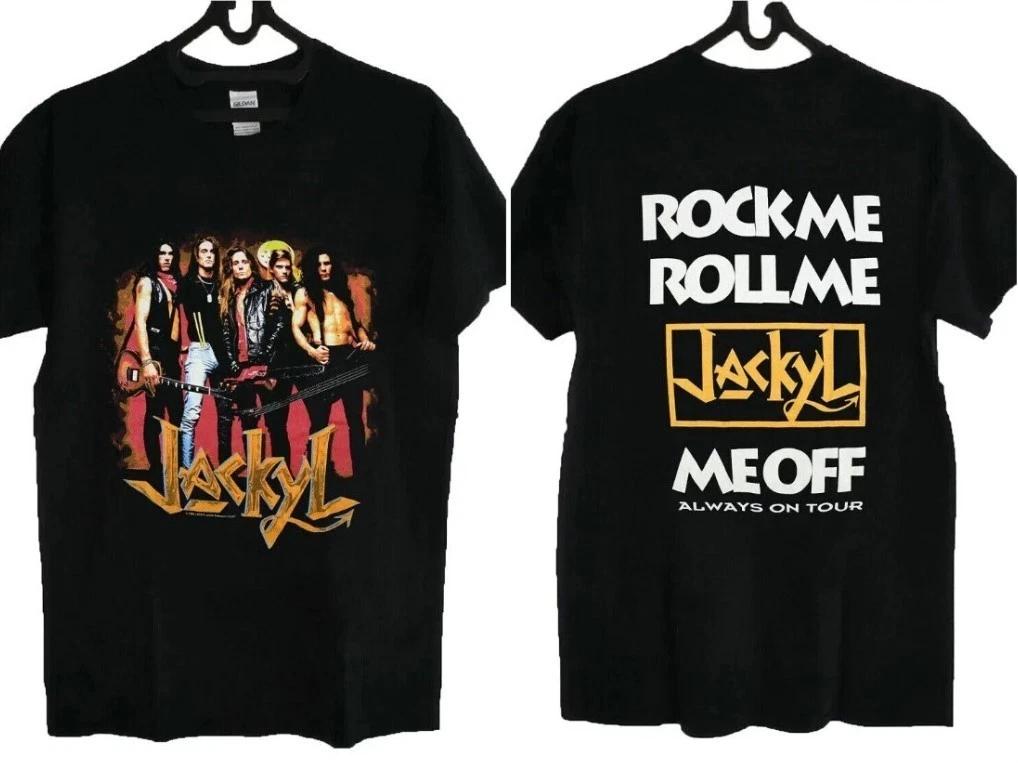 

Vintage Jackyl Concert Tour 1993 Rock Me Roll Me 100% Cotton T-shirt Mens Tees Top Black Gift Fans 4XL