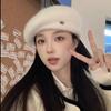 Autumn and Winter Hat Women's Rabbit Fur Beret New Korean Style Versatile Painter Hat Fashionable Warm Simple Literary Newsboy Hat