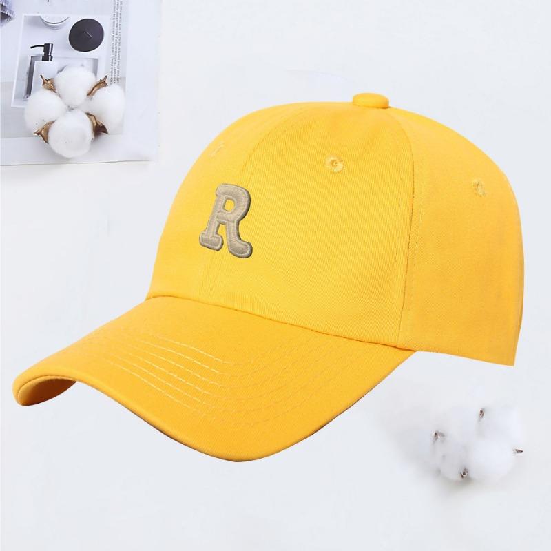 New R letter color baseball cap women's summer soft top sunshade cap student couple sun hat
