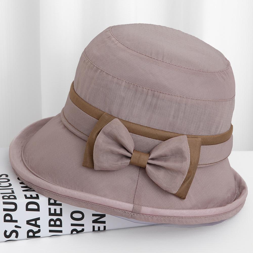 Elegant Bow Bucket Hat for Women Breathable Casual Spring Summer Sun Hat Female Lady Mother's Gift Fashion Sunshade Accessory