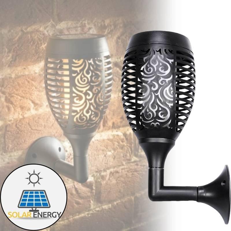 Outdoor Solar Flame Light Led Wall Torch Decoration For Patio And Garden Eu Certified