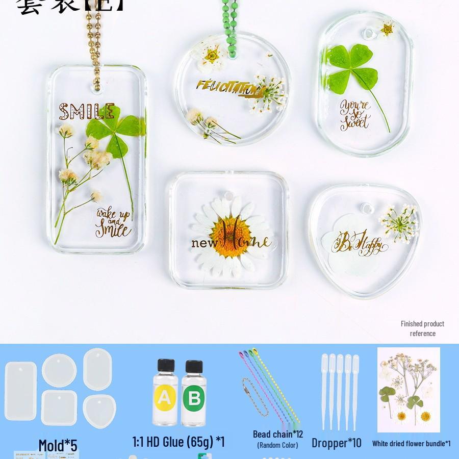 Dried Flower Silicone Keychain Mold for Handmade Pendant Crafting