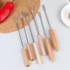 Fondue Fork Set for Chocolate Cheese BBQ Reusable Stainless Steel Wooden Handle Fruit Forks for Party Dipping and Grilling
