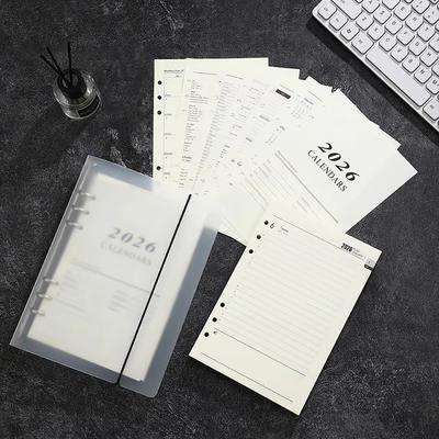 Langlebige Nachfüllseite A5 Notizbuch Tagesplaner Loseblatt Agenda Planer Perforierte Blätter Ordner Innenseite