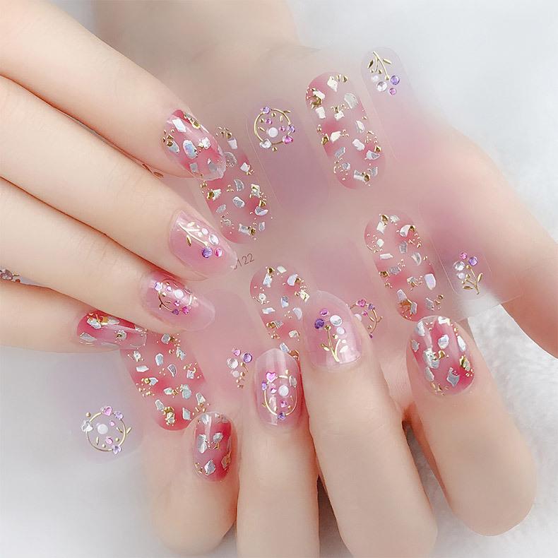 

3D алмазные наклейки для ногтей 14 водостойких наклеек для ногтей Японские наклейки для ногтей наклейки для горячего тиснения