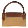 Longchamp Le Pliage Original Series Embossed Logo Nylon Canvas And Leather Dumpling Tote Bag Small Women Tote Bags Light-Brown 1621089P86