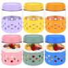 2/4/6Pcs Overnight Oat Container 16.9oz Glass Mason Jar with Silicone Sleeve Lid Leak Proof Yogurt Cup Dishwasher Safe for Snack