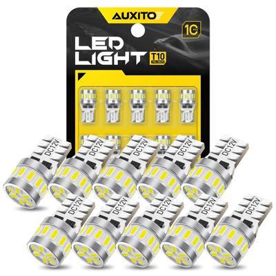 AUXITO T10 5x Heller Super T10 LED Standlicht Kennzeichenbeleuchtung und Innenraum 3014 10er-Pack LEDs, Weiß, Hell, Lampen, Lichter, Lampen, Hochleistungsfähig, Nicht Polar,