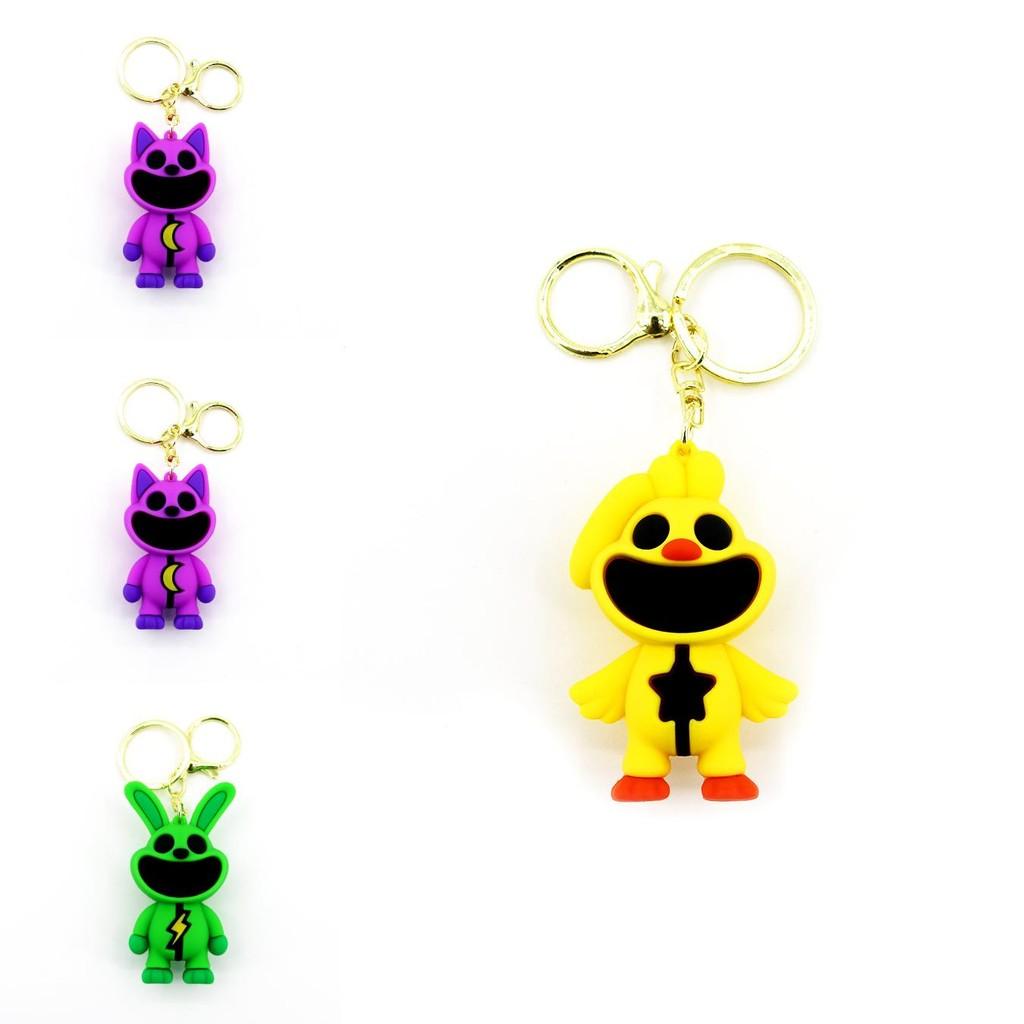 Smilingcritters Bobi Game Time 3 Cute Animal Keychain Big Mouth Monster Pendant Purple