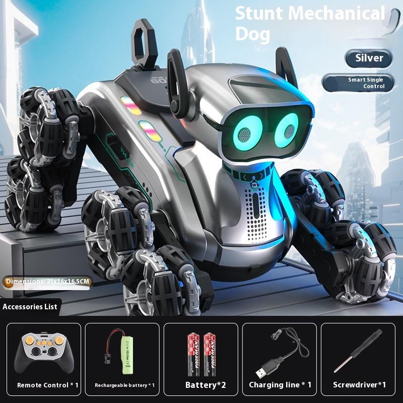 

Special Effects Remote Control Mechanical Dog Gesture Sensing Lighting Music Eight Wheel Swing Arm Electronic Pet Children S Toy