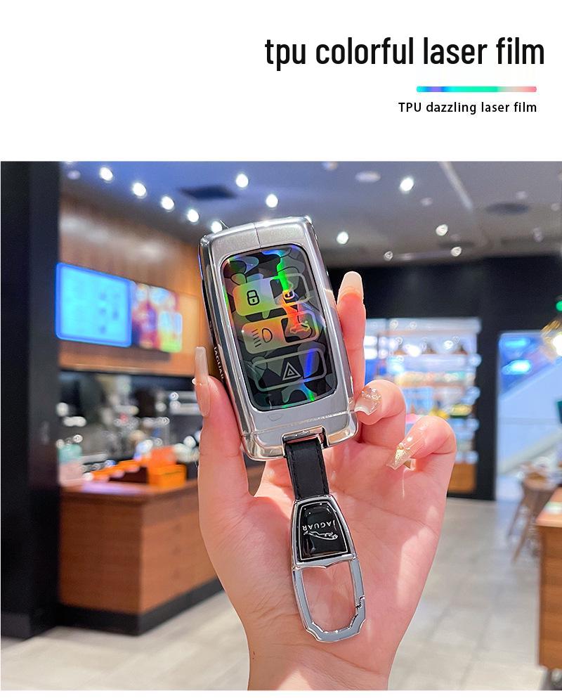 Jaguar XFL/XEL/XJL Key Cover: Iridescent Metal, High-End Buckle, F-Pace & F-Type Compatibility