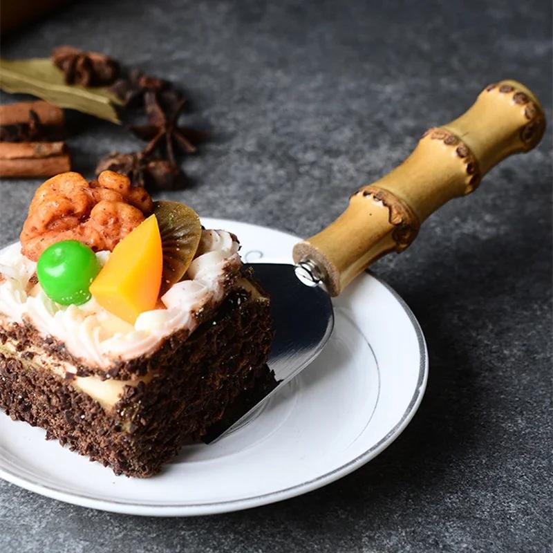 Bamboo Cheese Knives Set Cheese Cutlery Steel Stainless Cheese Slicer Cutter Mini Knife,Butter Knife,Spatula& ForK