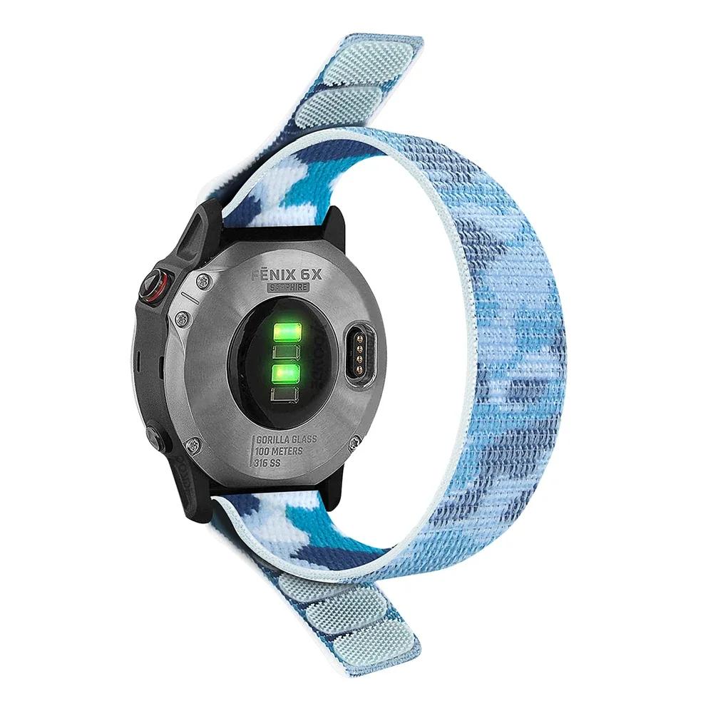 

Нейлоновий ремінець-липучка для годинника Garmin Fenix 8 47мм 51мм E 7 7X 6 6X 5/Epix Pro/Enduro/TACTIX/Forerunner 965 955, ширина 26мм 22мм 22mm