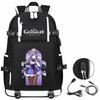 Genshin Original God, Peripheral Printing Backpack Large Capacity Travel Bag Student Computer School Bag