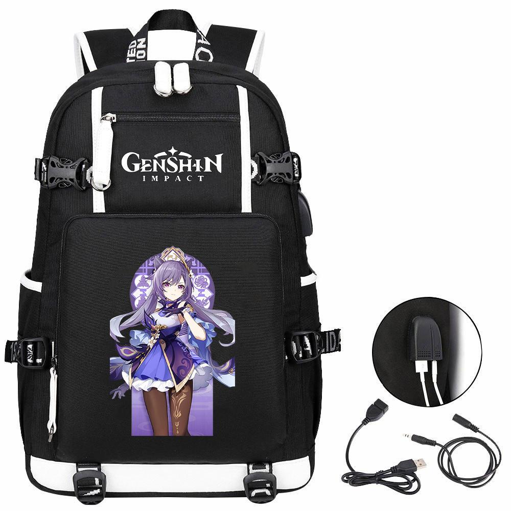 Genshin Original God, Peripheral Printing Backpack Large Capacity Travel Bag Student Computer School Bag