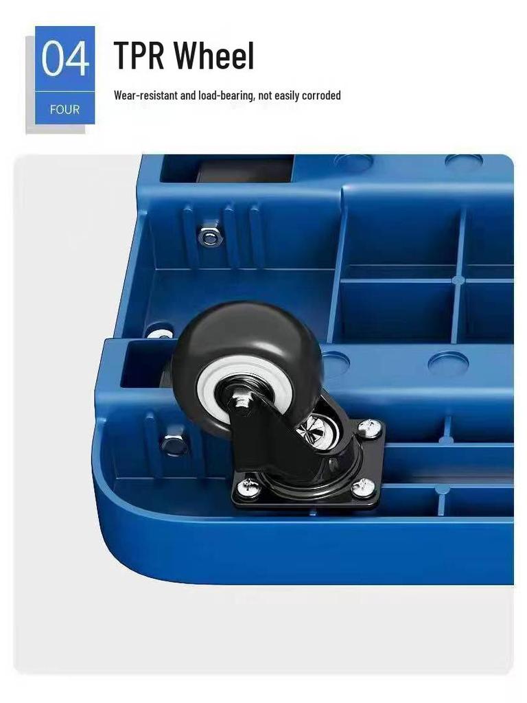 Foldable Retractable Trolley: Portable Cart for Household, Shopping, or Luggage