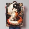 Kitsune and Yin Yang Printed Poster Customized Wall Art Retro Vintage Metal Tin Signs for Coffee Bar Accessories Room Decor Men