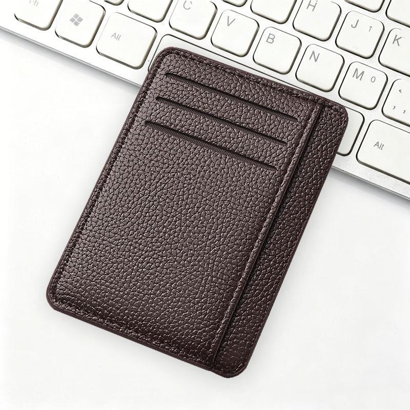 Minimalist Slim Card Holder Pu Leather Multi Card Slots Card Case Simple Solid Color Wallet For Men Women Office Daily Carry