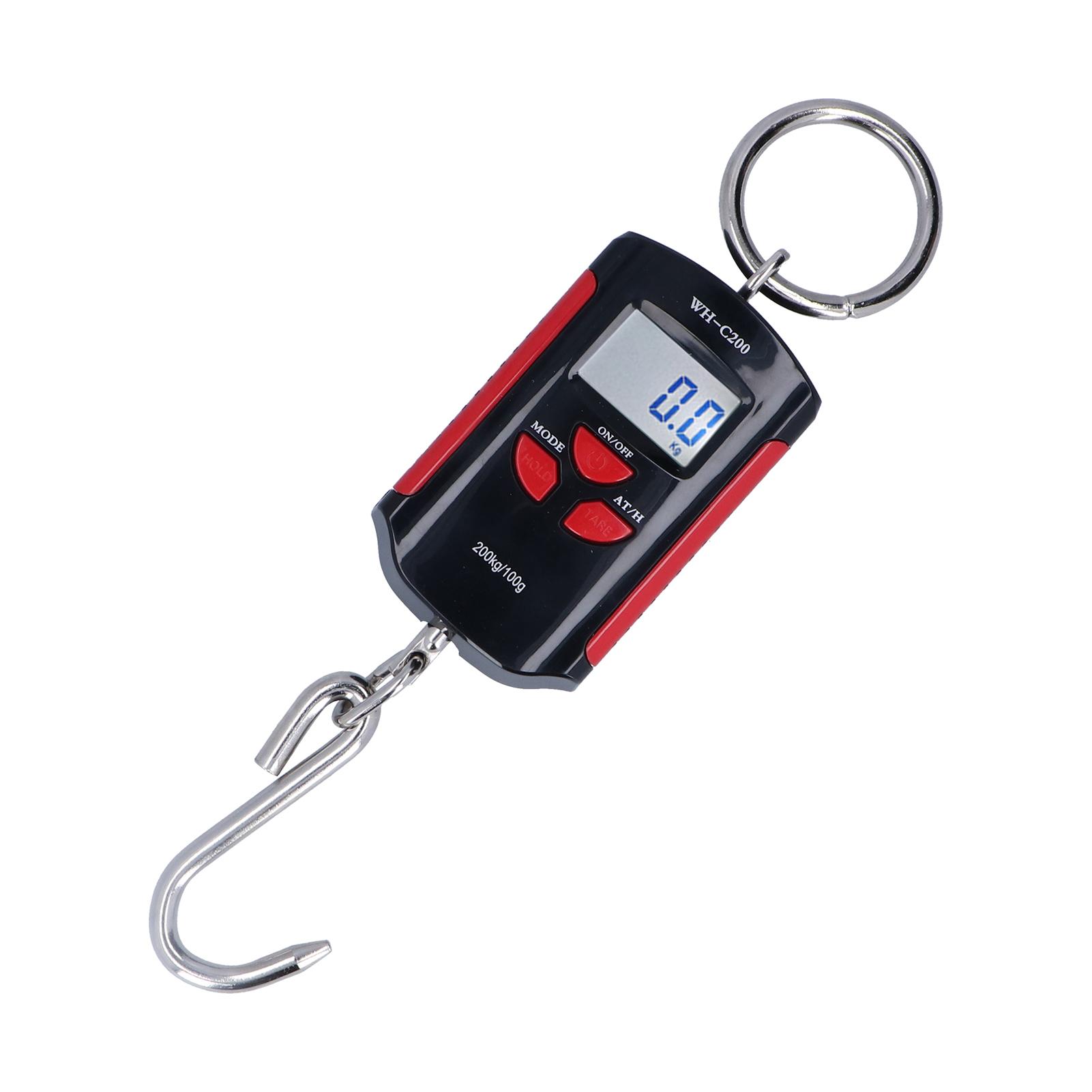 Crane Scale 200KG Hvy Duty Hanging Weighting Hook Steelyard Portable Electronic HD Backlight(Silver Black )