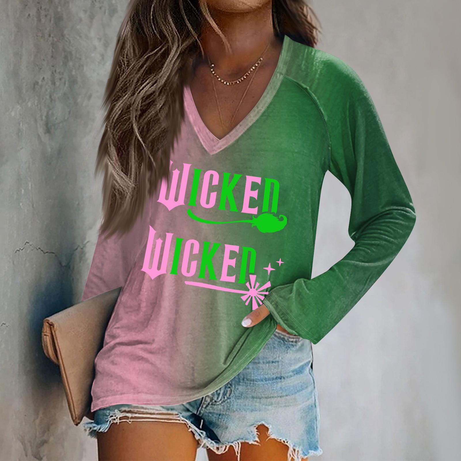 

Женская футболка с длинным рукавом-плунжером и принтом ведьмы XL розовый