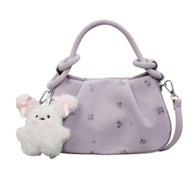 Versatile Floral Pleated Cloud Shoulder Bag - Fashionable Casual Crossbody for Women
