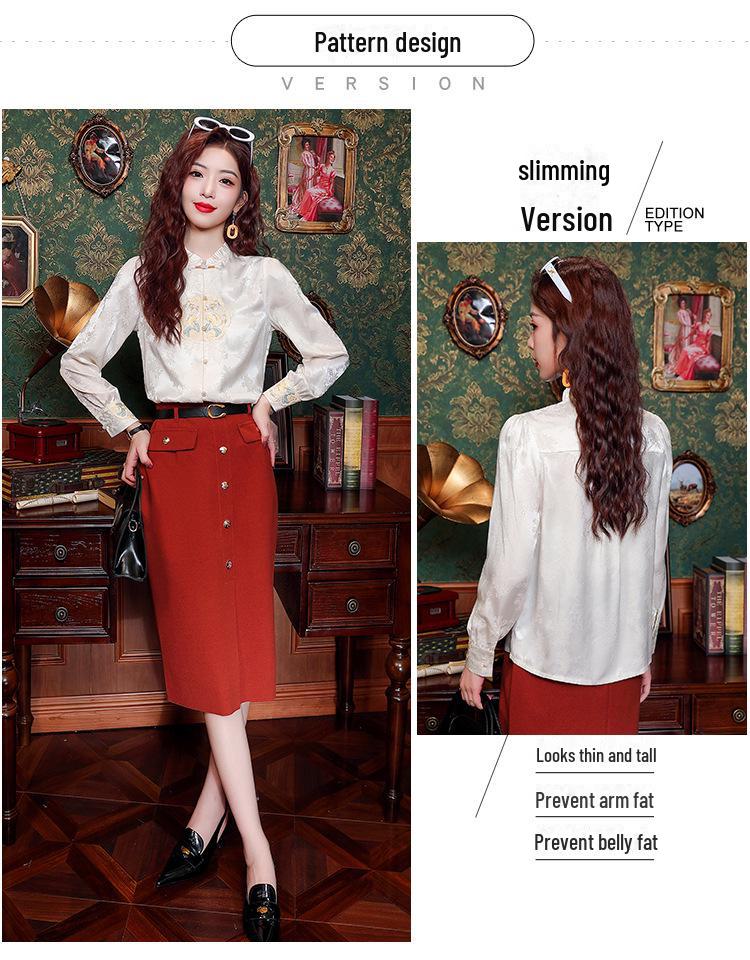 Women's Spring Retro Embroidered Chinese-Style Cheongsam Shirt