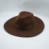 Maillard Style Autumn And Winter Brown Camel British Retro European And American Wool Woolen Men'S And Women'S Big Brim Wide Brim Jazz Top Hat