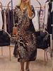 2024 V-Neck Leopard Print Loose Autumn Dress