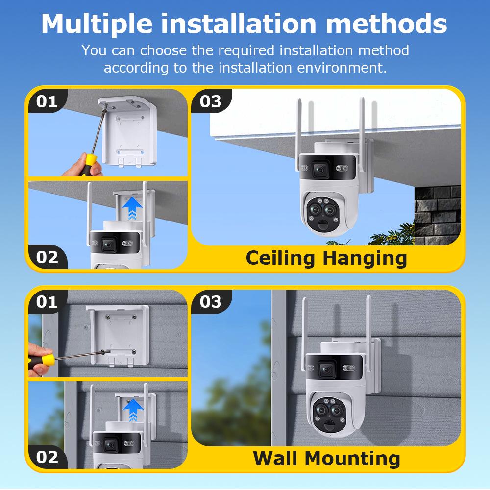 UBOX 6MP Solar PTZ Camera: Three-Lens, 4G, Low Power, Waterproof, 15X Zoom for Outdoor Monitoring